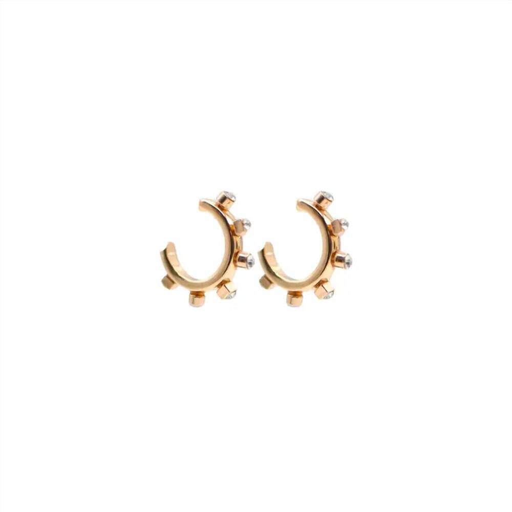 NEW SMITH & CO women's metal huggie earrings in gold